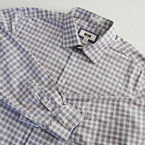 JOSEPH ABBOUD Men's XXL Purple Gingham Non-Iron Long Sleeve Button Up Shirt